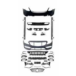 Body Kit suitable for Mercedes-Benz C-Class W205 14-20 Sedan A Design C63s Facelift Look With Grille & Exhaust Pipes Black Edition-image-6324554