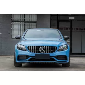 Body Kit suitable for Mercedes-Benz C-Class W205 14-20 Sedan A Design C63s Facelift Look With Grille & Exhaust Pipes Black Edition-image-6324558