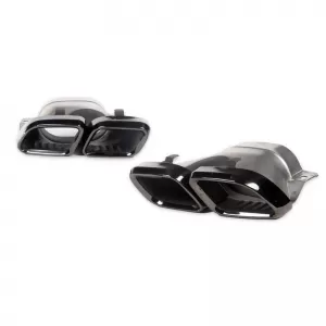 Exhaust Muffler Tips suitable for Mercedes-Benz C-Class W205 / E-Class W213 / S-Class W222 / GLE C292 / GLE W166 / GLC W253 A Design Look Black Edition 2 pcs-image-6324562