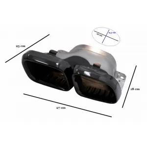 Exhaust Muffler Tips suitable for Mercedes-Benz C-Class W205 / E-Class W213 / S-Class W222 / GLE C292 / GLE W166 / GLC W253 A Design Look Black Edition 2 pcs-image-6324567