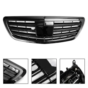 Front Grille suitable for Mercedes-Benz S-Class W222 13-20 A Design Look Night Edition Gloss Black 1 Pc-image-6324573