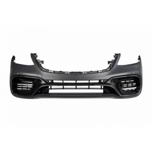 Front Bumper suitable for Mercedes-Benz S-Class W222 Facelift 17-20 A Design S63 Look Black Edition-image-6324588