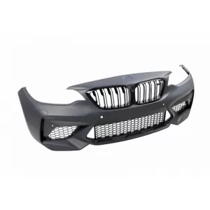 Front Bumper suitable for BMW 2 F22 Coupe F23 Cabrio (2014-2017) M2 Competition Look from ABS Plastic-image-6324654