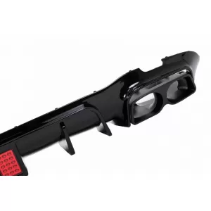 Rear Bumper Diffuser suitable for Mercedes-Benz E-Class W213 16-19 with A Design Line Bumper Black Brabus Look with Black Exhaust Tips-image-6324678