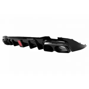 Rear Bumper Diffuser suitable for Mercedes-Benz E-Class W213 16-19 with A Design Line Bumper Black Brabus Look with Black Exhaust Tips-image-6324679