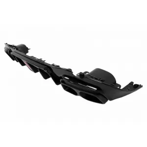 Rear Bumper Diffuser suitable for Mercedes-Benz E-Class W213 16-19 with A Design Line Bumper Black Brabus Look with Black Exhaust Tips-image-6324681