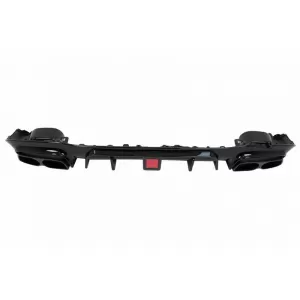 Rear Bumper Diffuser suitable for Mercedes-Benz E-Class W213 16-19 with A Design Line Bumper Black Brabus Look with Black Exhaust Tips-image-6324682