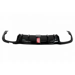 Rear Bumper Diffuser suitable for Mercedes-Benz E-Class W213 16-19 with A Design Line Bumper Black Brabus Look with Black Exhaust Tips-image-6324684