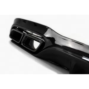 Rear Bumper Diffuser suitable for Mercedes-Benz E-Class W213 16-19 with A Design Line Bumper Black A Design 63 Look with Black Exhaust Tips-image-6324691