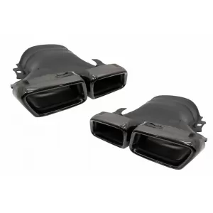 Rear Bumper Diffuser suitable for Mercedes-Benz E-Class W213 16-19 with A Design Line Bumper Black A Design 63 Look with Black Exhaust Tips-image-6324697