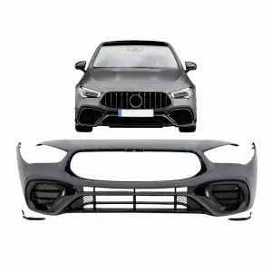 Body kit suitable for Mercedes-Benz CLA C118 Sedan X118 Shooting Brake (2019-up) CLA45s A Design Look With Grille & Exhaust Tips Chrome-image-6324825