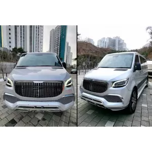 Front Bumper suitable for Mercedes-Benz Sprinter W907 2017-2023 Maybach Look With Grill-image-6324891