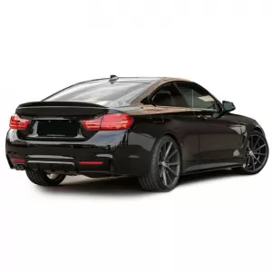 Rear Bumper Diffuser suitable for BMW 4 F32 Coupe / F33 Cabrio / F36 Gran Coupe 13-21 M-Tech Matte Black with 1 Left Double Exhaust Outlet from ABS Plastic 1pc-image-6325009