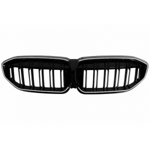 Front Grilles suitable for BMW 3 G20 / G21 19-22 M4 Look with LED Double Grille Glossy Black with 1 Pc-image-6325178