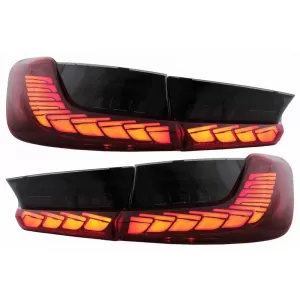 Tailights Set Suitable for BMW 3 G20 G28 M3 G80 18-22 Sedan Dynamic Signal Red/Smoke Vland-image-6325183