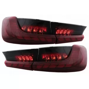 Tailights Set Suitable for BMW 3 G20 G28 M3 G80 18-22 Sedan Dynamic Signal Red/Smoke Vland-image-6325189