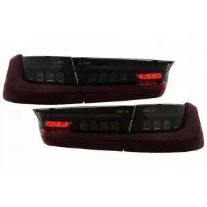 Tailights Set Suitable for BMW 3 G20 18-22 Sedan Laser Look Red/Smoke Vland-image-6325198