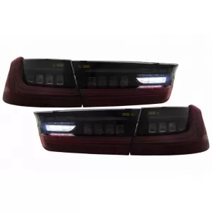 Tailights Set Suitable for BMW 3 G20 18-22 Sedan Laser Look Red/Smoke Vland-image-6325199