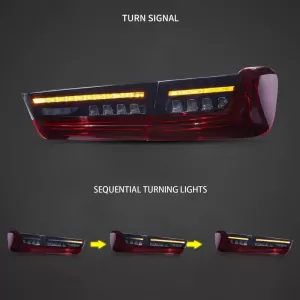 Tailights Set Suitable for BMW 3 G20 18-22 Sedan Laser Look Red/Smoke Vland-image-6325201