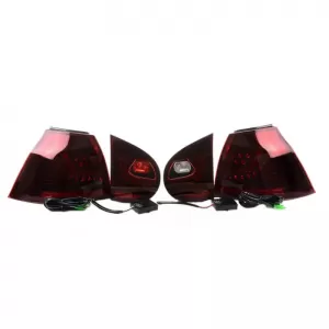Tailights Set Suitable for VW Golf V (5) 03-08 LED Urban Style Cherry Red/Smoke Winjet-image-6325296