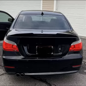 Trunk Spoiler suitable for BMW 5 E60 03-11 M4 Look Lipspoiler Glossy Black from ABS Plastic-image-6325892