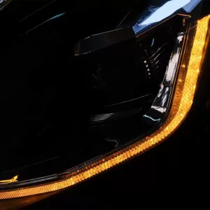 Headlights Set suitable for VW Golf VI (6) 08-12 DRL & LED Signal Dynamic Look Golf 7.5 Black/Silver Line H7 With Motor Carrier-image-6325996