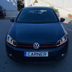 Headlights Set suitable for VW Golf VI (6) 08-12 DRL & LED Signal Dynamic Look Golf 7.5 Black/Silver Line H7 With Motor Carrier-image-6325998