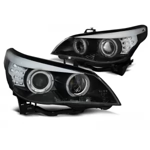 FARURI XENON D1S CU OCHI ÎNGERI NEGRI ȘI INDICATOR LED potrivite pentru BMW E60/E61 05-07