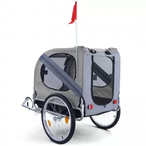 Bicycle trailer dog trailer foldable for pets up to 40kg grey-image-6326075
