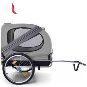 Bicycle trailer dog trailer foldable for pets up to 40kg grey-image-6326076
