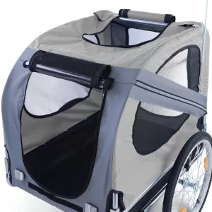 Bicycle trailer dog trailer foldable for pets up to 40kg grey-image-6326079