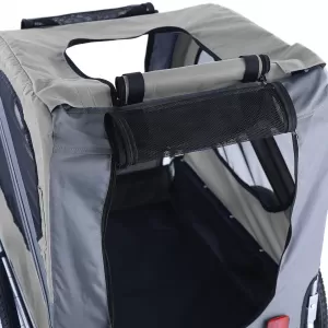 Bicycle trailer dog trailer foldable for pets up to 40kg grey-image-6326081