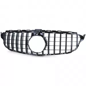 Sport grille glossy black fits for Mercedes C-Class W205 S205 2014-2018-image-6326120