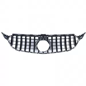 Sport grille glossy black fits for Mercedes C-Class W205 S205 2014-2018-image-6326126