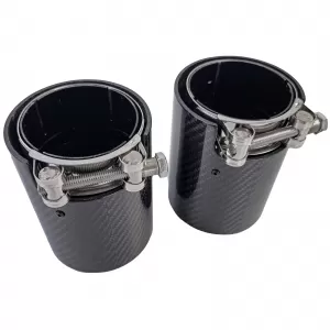 2x carbon exhaust tips tailpipes suitable for 1 Series BMW F20 F21 M135i M140i-image-6326165