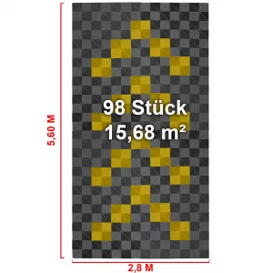 RAMROXX Performance Floor Tiles Garage Floor Floor 2.8mx5.6m Grey Yellow Set1-image-6326191