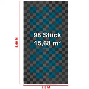 RAMROXX Performance Floor Tiles Garage Floor Floor 2.8mx5.6m Grey Light Blue Set2-image-6326290