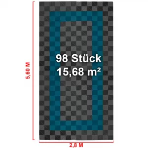RAMROXX Performance Floor Tiles Garage Floor Floor 2.8mx5.6m Light Grey Blue Set3-image-6326308