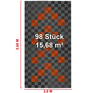 RAMROXX Performance Floor Tiles Garage Floor Floor 2.8mx5.6m Grey Orange Set1-image-6326354
