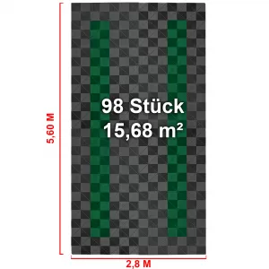 RAMROXX Performance Floor Tiles Garage Floor Floor 2.8mx5.6m Grey Green Set4-image-6326431