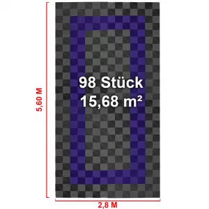 RAMROXX Performance Floor Tiles Garage Floor Floor 2.8mx5.6m Grey Violet Set3-image-6326448