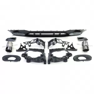 Rear diffuser Sport Type 2 with black tailpipes for Mercedes A-Class W177 from 18-image-6326477