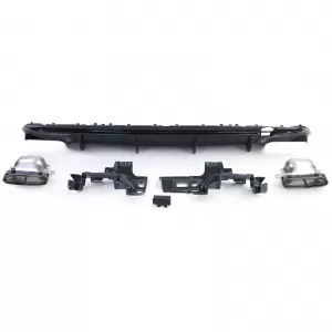 Sport rear diffuser gloss black tailpipes black for Mercedes CLA C117 16-19-image-6326489
