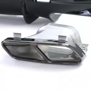 Sport rear diffuser gloss black tailpipes black for Mercedes CLA C117 16-19-image-6326491
