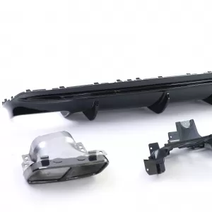 Sport rear diffuser gloss black tailpipes black for Mercedes CLA C117 16-19-image-6326492