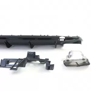 Sport rear diffuser gloss black tailpipes black for Mercedes CLA C117 16-19-image-6326493