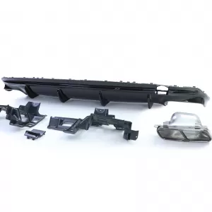 Sport rear diffuser gloss black tailpipes black for Mercedes CLA C117 16-19-image-6326495