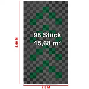 RAMROXX Performance Floor Tiles Garage Floor Floor 2.8mx5.6m Grey Green Set1-image-6326521