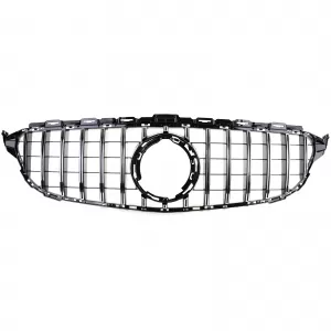 Sport grille black gloss chrome for Mercedes C-Class W205 S205 18-21-image-6326529