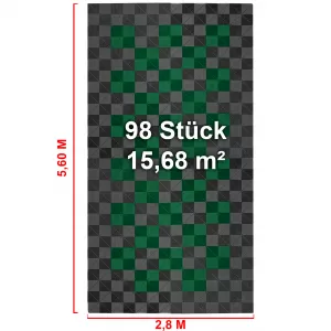 RAMROXX Performance floor tiles garage floor Floor 2.8mx5.6m grey green Set2-image-6326591